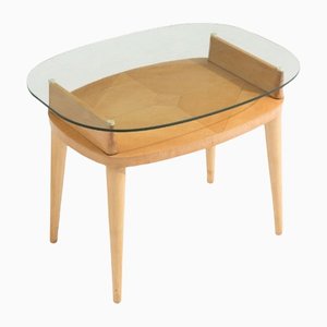 Coffee Table in Wood and Glass Attributed to Gio Ponti, 1950s
