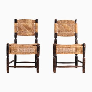 Vintage American Woven Chairs, 1940s, Set of 2
