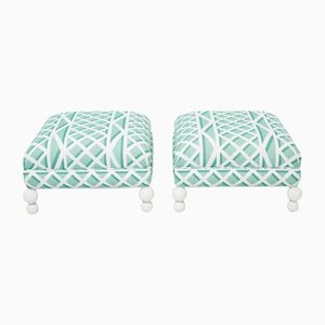 Set of Vintage French Outdoor Ottomans, 1970s