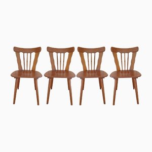 Rustic Wooden Chalet Chairs, Set of 4