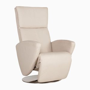 Cream Leather Estar 140 Armchair with Relaxation Function by Ewald Schillig