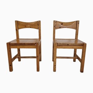 Mid-Century Pine Wood Dining Chairs by Ilmari Tapiovaara, 1960s, Set of 2