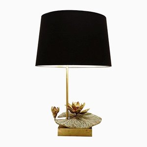 Nenuphar French Table Lamp in Brass and Bronze by Maison Charles, 1960s