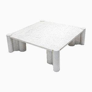 Mesa de centro Jumbo de mármol de Carrara blanco de Gae Aulenti para Knoll Inc, años 60