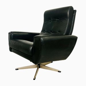 Mid-Century Danish Lounge Chair in Black Leather, 1975
