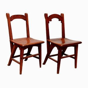 Catalan Modernist Wooden Chairs, 1920, Set of 2