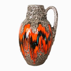 Large Multi-Color Pottery Fat Lava 414-38 Floor Vase from Scheurich, 1970s