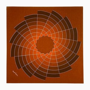 Danish Space Age Brown, Orange & White Canvas by Verner Panton, 1970s