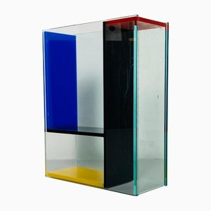 Mid-Century Italian Modern Transparent & Colored Acrylic Glass Vase from PO, 1980s