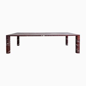 Love Me, Love Me Not Rectangular Dining Table in Rouge Du Roi Marble by Salvatori