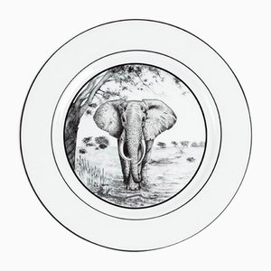 Assiettes Africa Nera de Stella Fatucchi Art Porcelaine, Set de 4