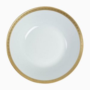 Saladier 26cm Blanc et Doré de Stella Fatucchi Art Porcelain