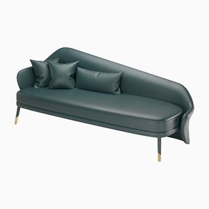 Bhutan Blue Petrol Leder Tagesbett von Javier Gomez