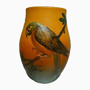 Antike handbemalte dänische Modell 449 Vase aus glasierter Keramik von Ipsen, 1920er