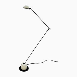 Postmodern Black & White Adjustable Floor Lamp, 1980s