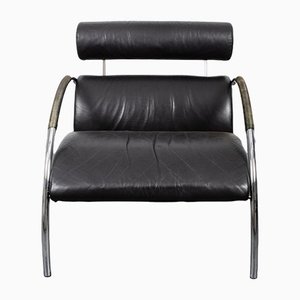 Black Leather Zyklus Armchair by Peter Maly for COR