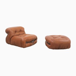 Soriana Armchair & Ottoman by Tobia & Afra Scarpa for Cassina, 1960s, Set of 2