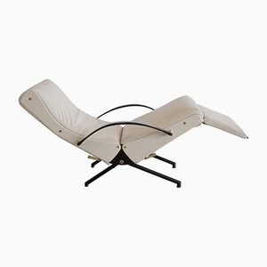 Leather P40 Reclining Lounge Chair by Osvaldo Borsani for Tecno