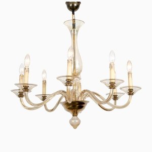 French Smoked Glass Chandelier