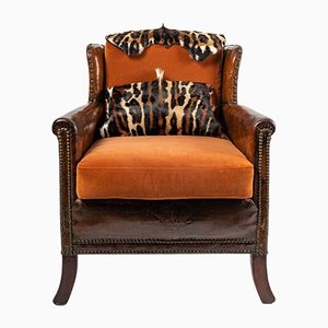Antique English leather Armchair
