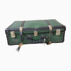 Vintage Black & Green Suitcase