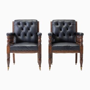 Set of Large 19th Century Oak Armchairs