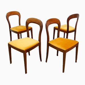 Walnut Chairs, 1950s, Set of 4