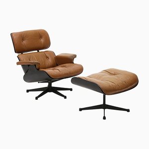 Lounge Chair & Ottoman by Charles & Ray Eames for ICF, 1960s, Set of 2