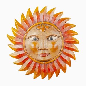 Hand-Carved Sun with Face