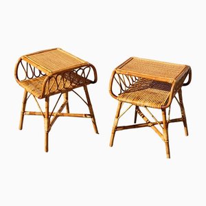 Tables de Chevet en Bambou, 1950s, Set de 2