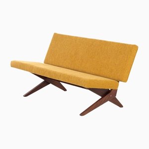 Gelbes 3-Sitzer Sofa aus Teak von Jan Van Grunsven für UMS Pastoe, 1950er