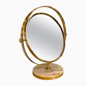 Brass & Marble Vanity Mirror, Italy, 1970s