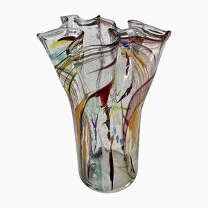 Vase en Cristal Multicolore, France, 1970s