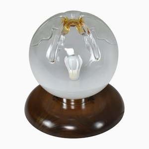 Lámpara de mesa italiana de cristal de Murano, años 70