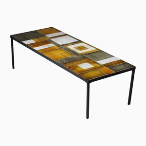 Large French Ceramic Design Coffee Table by Roger Capron, 1960s