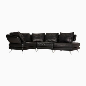 Black Leather 222 Corner Sofa from Rolf Benz