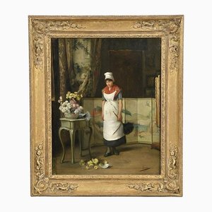 Auguste Serrure, Soubrette, 19th Century, Oil Painting, Framed