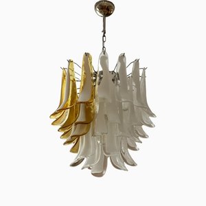 Large Murano Chandelier with Mixed Prisms in the Style of Mazzega