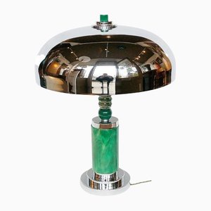 Art Deco Green Dome Table Lamp
