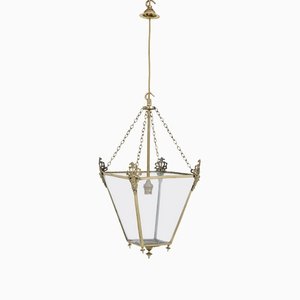 19th Century Gilded & Glazed Hanging Lantern