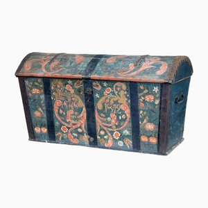 19th Century Swedish Painted Dome Top Coffer