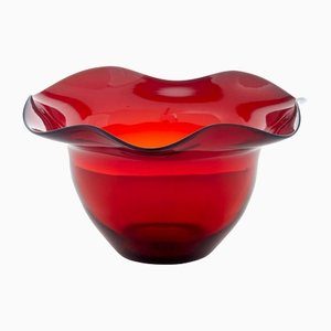 20th Century Red Art Glass Vase by Monica Bratt