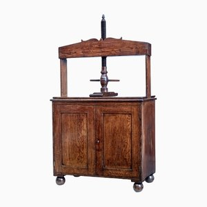 19th Century Oak Book Press Cupboard