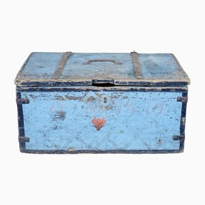 19th Century Swedish Painted Pine Work Box