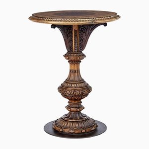 Early 20th Century Walnut Inlaid Pedestal Table