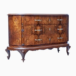 Early 20th Century Bowfront Sideboard in Burr Walnut