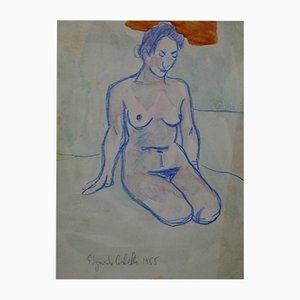 Edgardo Corbelli, Nude, 1955, Watercolor