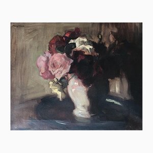 P. Buyssens, Bouquet de Roses, 1942, Öl auf Leinwand, gerahmt