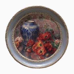 Eugénie Faux-Froidure, Fleurs et Vase, 1922, Watercolor, Framed