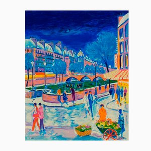 Jean Claude Picot, Paris: Neige sur les quais, 1998, Screenprint